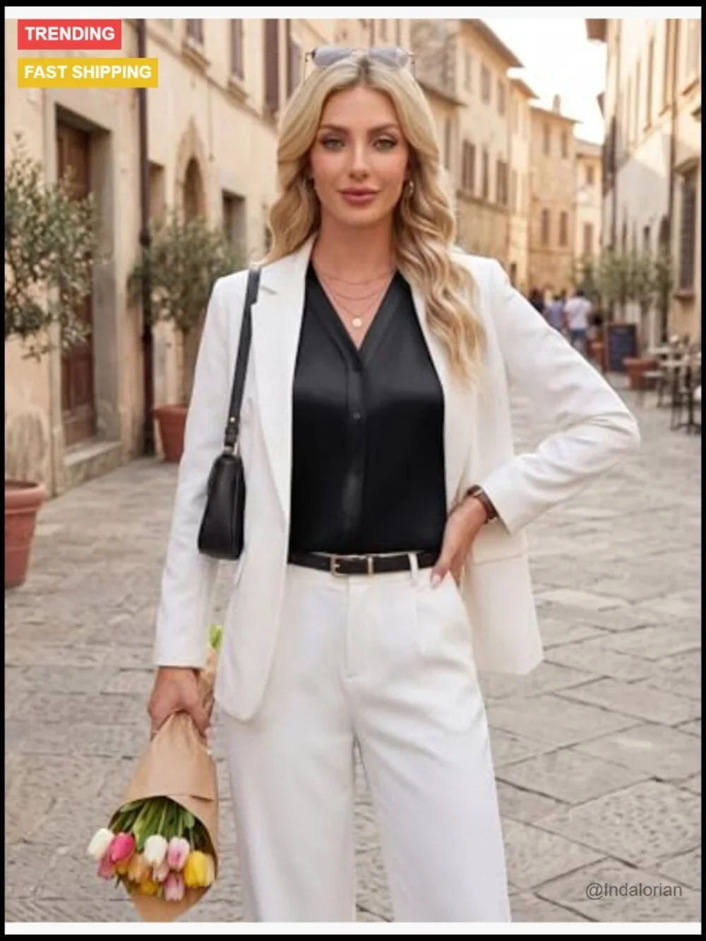 V-Neck Satin Button Down Shirt - Cap Sleeve Blouse for Business Casual